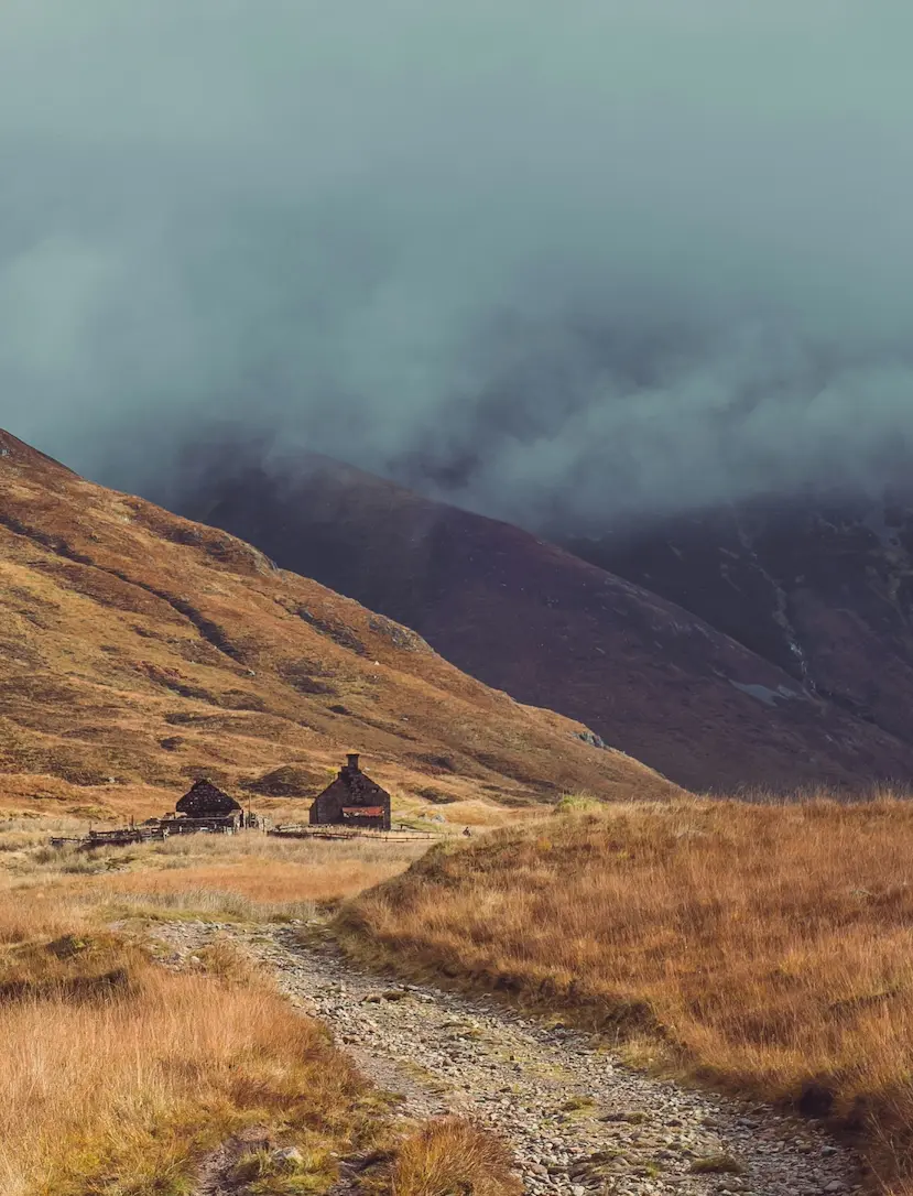Gravel track in the Scottish Highlands on a supported gravel cycling tour