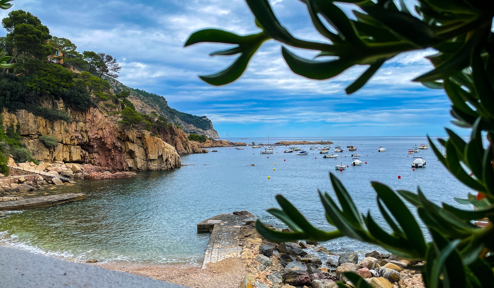 Roses harbour and the Mediterranean at the end of the Pyrenees traverse