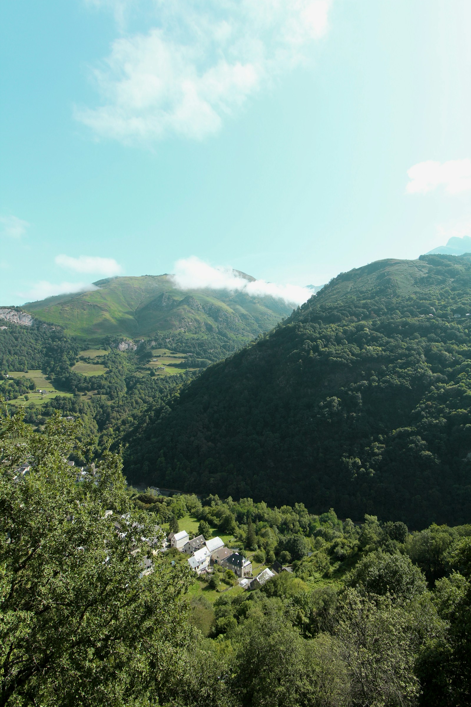 Pyrenean gravel road from Basque country toward the sea